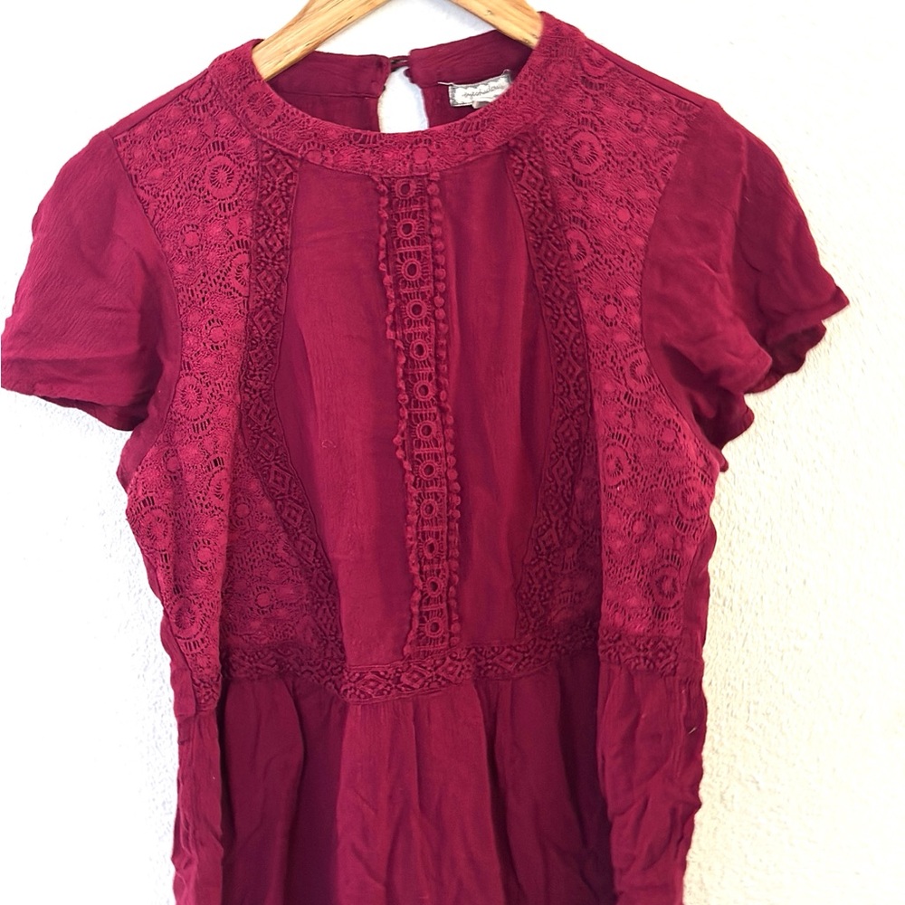 Chic Burgundy Lace Blouse